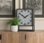 68082 - Felix Gray Metal Square Table Clock