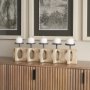 69733 - Cambie 29.0L x 6.0W x 9.0H Natural Wood W/Black Metal Candle Holders