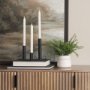 70524 - Noir Matte Black Metal Candle Holders (Set of 3)
