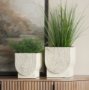70547 - Medina Off White w/ Gold Antiquing Metal Planters (Set of 2)