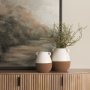 70993 - Tryna Small Beige w/ Matte Brown Ceramic Vase