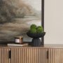 71158 - Ciaran Smooth Fluted Matte Black Metal Decorative Bowl