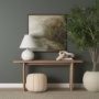 70761 - Sachi Beige w/ Stitching Pouf