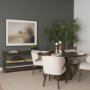 71279 - Bondi Dark Brown Wood w/ Paper Rope Shelf Console Table