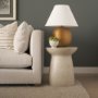 70749 - Sadiyah Antiqued Gold Brushed Metal w/ Cream Shade Table Lamp