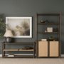 71280 - Bondi 2 Door Open Dark Brown Wood w/ Paper Rope Shelving Unit