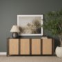 71281 - Bondi 85" Dark Brown Wood w/ Paper Rope 4 Door Closed Sideboard