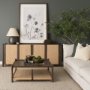 71281 - Bondi 85" Dark Brown Wood w/ Paper Rope 4 Door Closed Sideboard