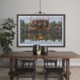 65456 - Penhill (25"x24") Black and Wooden Three Bulb Chandelier 