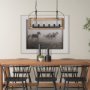68981 - Josie (42"x14.5"x20") Natural Wood Chassis Six Light Chandelier 