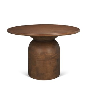 Atlas 42" Round Pedestal Dining Table | Med Brown Wood | Seats 4