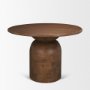 71220-AB - Atlas 42"  Warm Mid-Brown Wood Stacked Pedestal Base Round Dining Table 