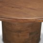 71220-AB - Atlas 42"  Warm Mid-Brown Wood Stacked Pedestal Base Round Dining Table 
