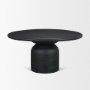 71218-AB - Atlas 60" Black Wood Stacked Pedestal Base Round Dining Table 