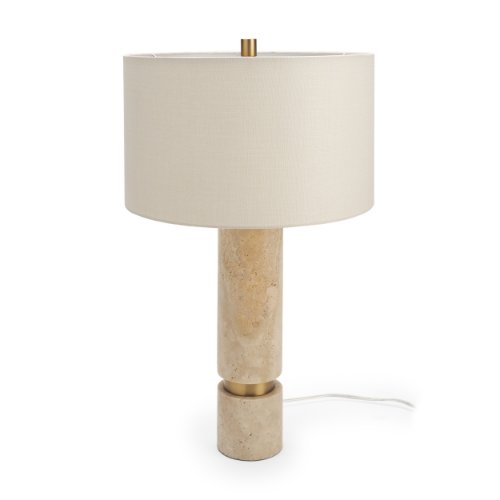 71524 - Aura Beige Marble w/ Brass Table Lamp