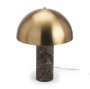 71526 - Lume Brown Marble w/ Brass Dome Shade Table Lamp