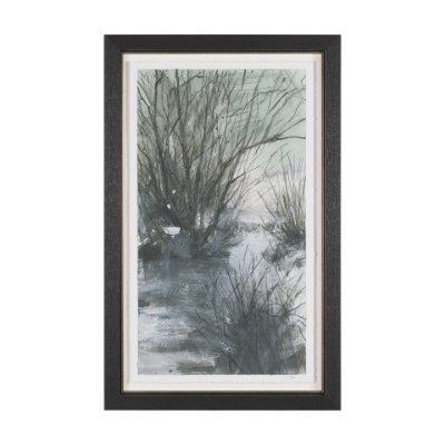 15941 - Brook and Willows I by Mercana Studio Hand Embelished Textured Framed Artwork Matted under Glass