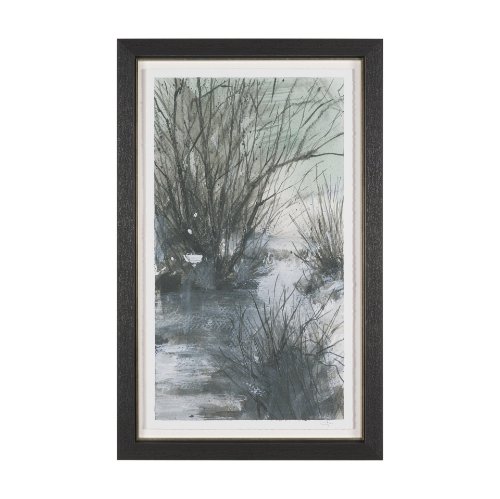 15941 - Brook and Willows I by Mercana Studio Hand Embelished Textured Framed Artwork Matted under Glass