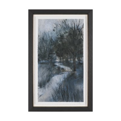 15942 - Brook and Willows II by Mercana Studio Hand Embelished Textured Framed Artwork Matted under Glass