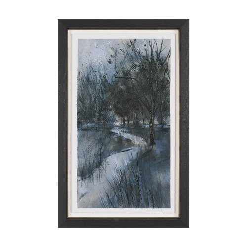 15942 - Brook and Willows II by Mercana Studio Hand Embelished Textured Framed Artwork Matted under Glass