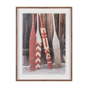 Canoe Paddles by Deborah Revell Hand Embelished Framed Art Print Matted under Glass