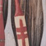 15953 - Canoe Paddles by Deborah Revell Hand Embelished Framed Art Print Matted under Glass
