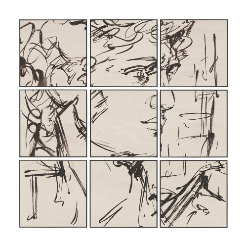16038 - Sculptured Chaos (Set of 9) by Mercana Studio Hand Embellished Text Framed Artwork 
