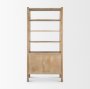 71129 - Phil Light Brown Wood 2 Door 3 Shelves Open Shelving Unit 
