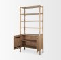 71129 - Phil Light Brown Wood 2 Door 3 Shelves Open Shelving Unit 