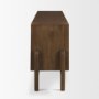 71294 - Trellyn Dark Brown Solid Wood 4-Door w/ Carved Woven Doors Closed Sideboard