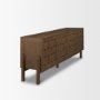 71294 - Trellyn Dark Brown Solid Wood 4-Door w/ Carved Woven Doors Closed Sideboard