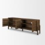 71294 - Trellyn Dark Brown Solid Wood 4-Door w/ Carved Woven Doors Closed Sideboard