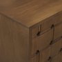71294 - Trellyn Dark Brown Solid Wood 4-Door w/ Carved Woven Doors Closed Sideboard