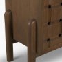 71294 - Trellyn Dark Brown Solid Wood 4-Door w/ Carved Woven Doors Closed Sideboard