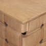 71295 - Trellyn Light Brown Wood w/ Carved Woven Base Square Accent Table