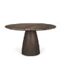 71137-AB - Allyson 54" Round Dark Brown w/ Cappuccino Marble Pedestal Dining Table
