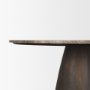71137-AB - Allyson 54" Round Dark Brown w/ Cappuccino Marble Pedestal Dining Table