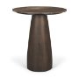 71135-AB - Allyson 32" Round Dark Brown wood w/ Cappuccino Marble Top Bistro Table