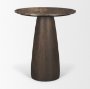 71135-AB - Allyson 32" Round Dark Brown wood w/ Cappuccino Marble Top Bistro Table
