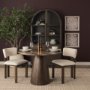 70828 - Sloan 42W x 80H Dark Brown Wood W/Black Metal Arched Curio Cabinet