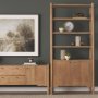 71129 - Phil Light Brown Wood 2 Door 3 Shelves Open Shelving Unit 