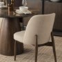 71246 - Abbie Curved Back Oatmeal Fabric Armless Dining Chair