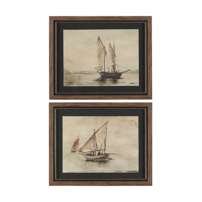 15980 - Timeless Voyage (Set of 2) by Mercana Studio Hand Embelished Framed Artwork Matted under Glass