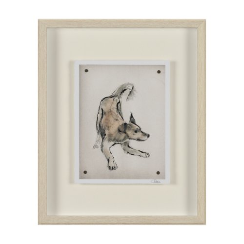 15987 - Playful Pup I by Mercana Studio Hand Embelished Framed Artwork Matted under Glass