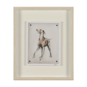 Playful Pup II by Mercana Studio Hand Embelished Framed Artwork Matted under Glass