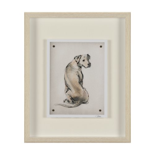 15989 - Playful Pup III by Mercana Studio Hand Embelished Framed Artwork Matted under Glass