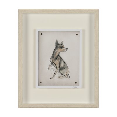 15990 - Playful Pup IV by Mercana Studio Hand Embelished Framed Artwork Matted under Glass
