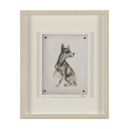 15990 - Playful Pup IV by Mercana Studio Hand Embelished Framed Artwork Matted under Glass