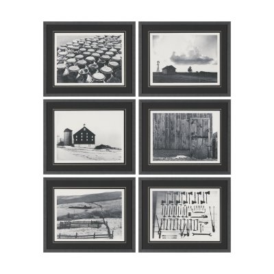 16008 - Rural Rows (Set of 6) by The Chelsea Collection Textured Framed Art Print Matted under Glass