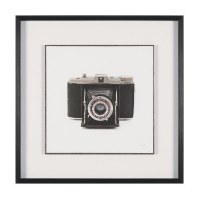 16014 - Camera by Deborah Revell Hand Embelished Framed Art Print Matted under Glass